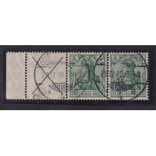 ALEMANIA 1910 ESTAMPILLAS SE-TENANT ZUSAMMENDRUCKE USADAS QUE SON MUCHO MAS RARAS MI W1.3 RARISIMA 400 €